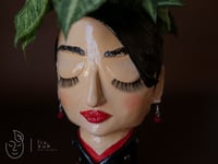 Image 3 of COMMISSION ARTWORK Quirky plant pot with face Ata