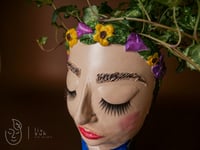 Image 3 of COMMISSION ARTWORK Quirky plant pot with face Gosia
