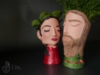 Image 3 of COMMISSION ARTWORK Quirky plant pots with faces Evie & Leshy