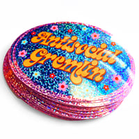 Image 2 of Antisocial Gremlin Glitter Sticker