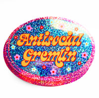 Image 3 of Antisocial Gremlin Glitter Sticker