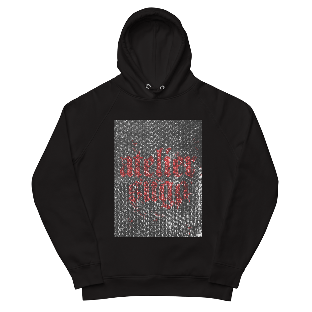 "BUBBLE POPPER" 300 g/m² BLACK UNISEX HOODIE