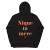 "TA MÈRE" 300 G/M² BLACK UNISEX HOODIE