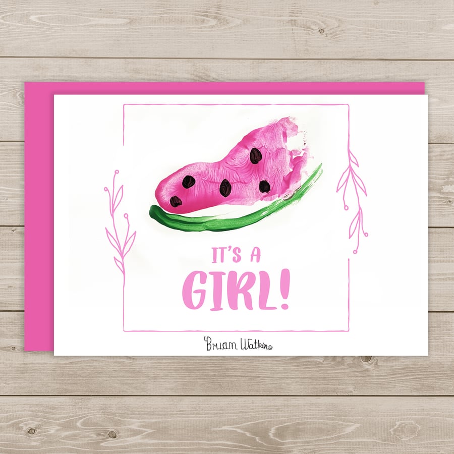 Image of It's a Girl note card