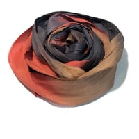 Image 2 of 10YD COPPER CANYON  HAND DYED SARI SILK RIBBON/HAND DYED BY COLOR KISSED SILK