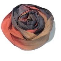 Image 1 of 10YD COPPER CANYON  HAND DYED SARI SILK RIBBON/HAND DYED BY COLOR KISSED SILK