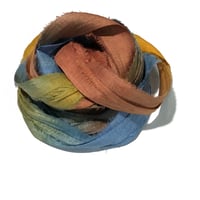 Image 1 of 10YD  CELESTIAL HAND DYED SARI SILK RIBBON/HAND DYED BY COLOR KISSED SILK