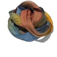 Image 3 of 10YD  CELESTIAL HAND DYED SARI SILK RIBBON/HAND DYED BY COLOR KISSED SILK