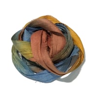 Image 4 of 10YD  CELESTIAL HAND DYED SARI SILK RIBBON/HAND DYED BY COLOR KISSED SILK