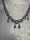 Acrylic Silver Beads with Hanging Baby Bats Necklace by Ugly Shyla 