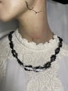 Big Bat and Crystal Chips Necklace by Ugly Shyla
