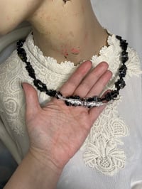 Image 4 of Big Bat and Crystal Chips Necklace by Ugly Shyla