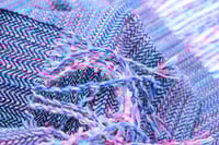 Image 4 of Handwoven Blue and Pink Twill Fancy Scarf