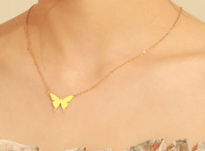 Image of Butterfly Pendant Necklace 
