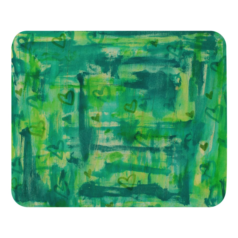 Image of Heart Shower Mouse Pad - Green