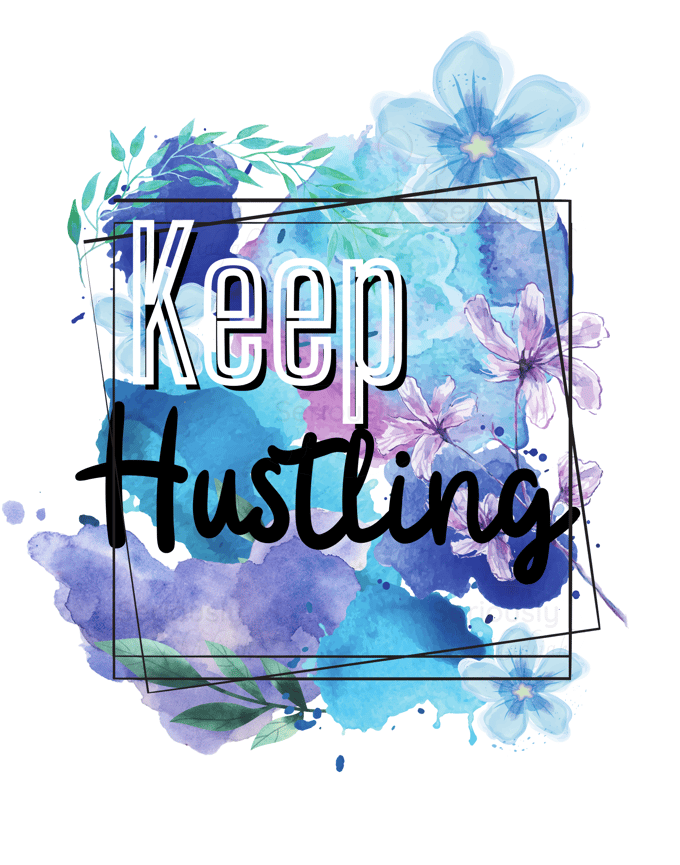 Image of Hustle Hard in Blue & Purple 8x10 Instant Download Wall Art