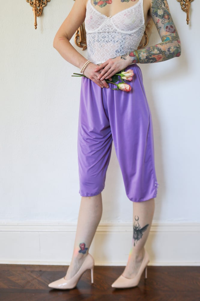 Image of Vintage Purple Bloomers with Lace Details (Small-Medium)