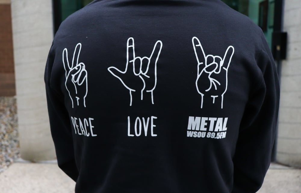 Peace, Love, Metal Hoodie 