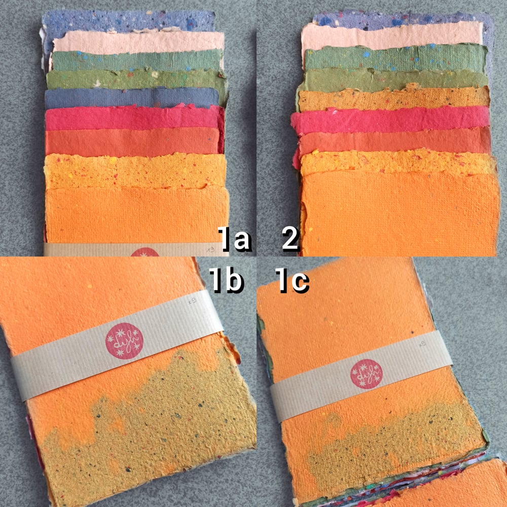 Papier recyclé artisanal, x9, x7, x6
