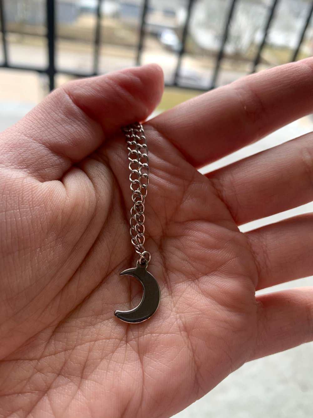 stainless steel moon necklace