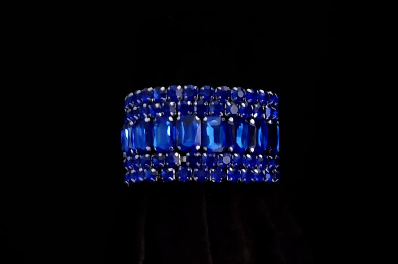 Image of Royal Blue Rhinestone Strech Bracelet Set