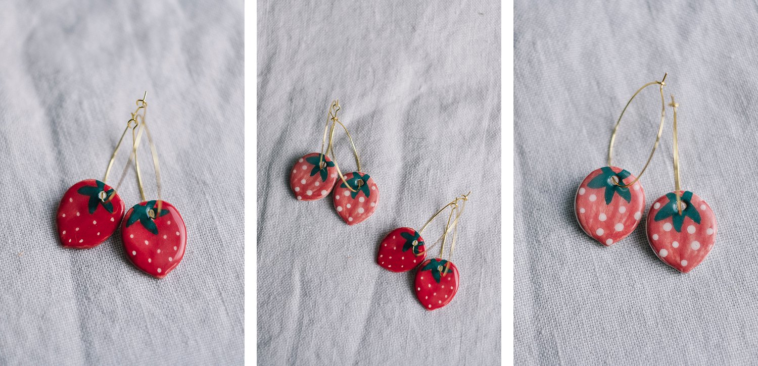 Image of Aretes "Fresas"