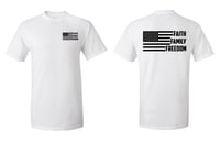 Faith Family Freedom Flag- Front upper Right & Back Logo 