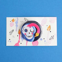 Image 2 of Skull candle button pin