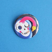 Image 3 of Skull candle button pin