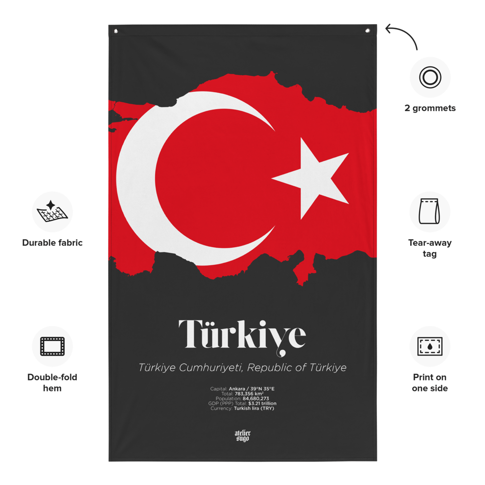 TÜRKIYE CUMHURIYETI / REPUBLIC OF TÜRKIYE / TURKEY - LIMITED EDITION FLAG