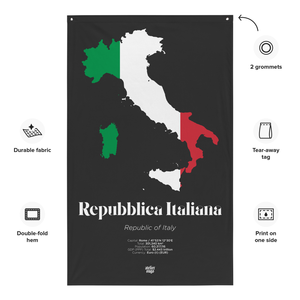 REPUBBLICA ITALIANA / ITALIAN REPUBLIC / ITALY - LIMITED EDITION FLAG