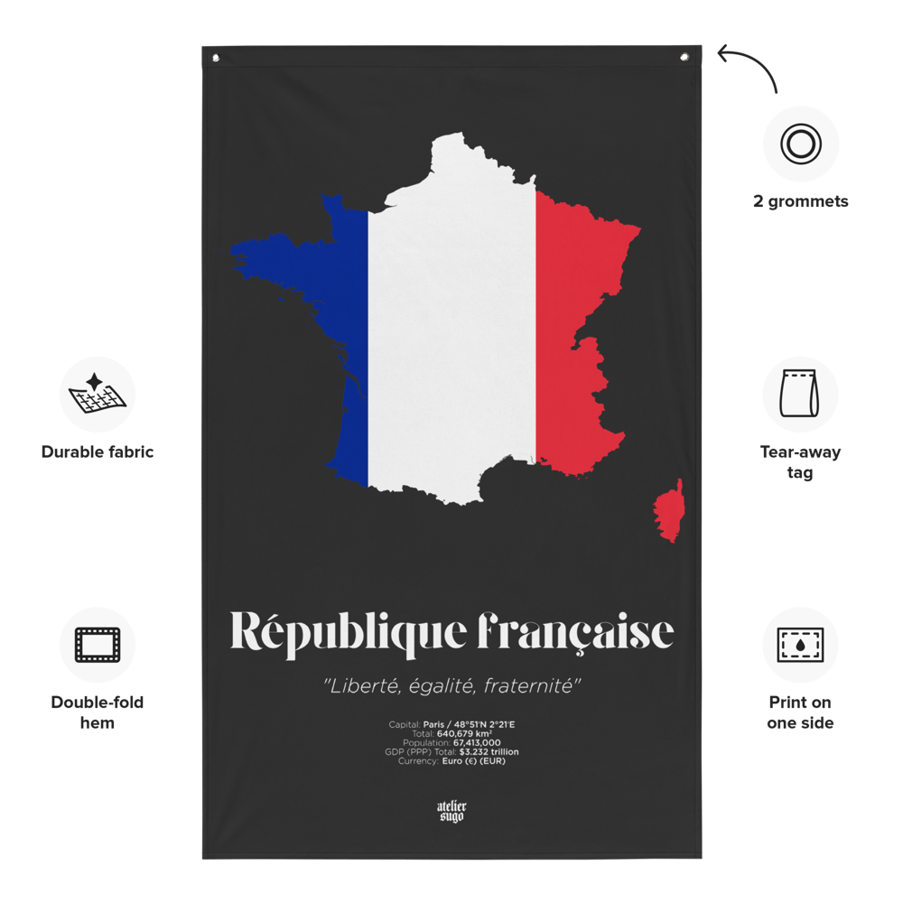 RÉPUBLIQUE FRANÇAISE / FRENCH REPUBLIC / FRANCE - LIMITED EDITION FLAG