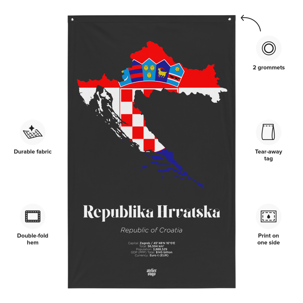 REPUBLIKA HRVATSKA / REPUBLIC OF CROATIA - LIMITED EDITION FLAG