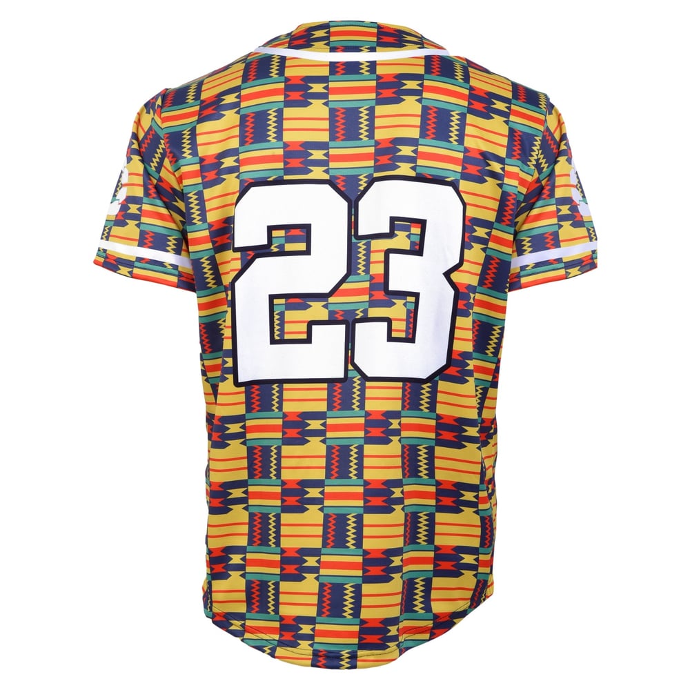 Image of Mandem African Print  Baseball Jersey