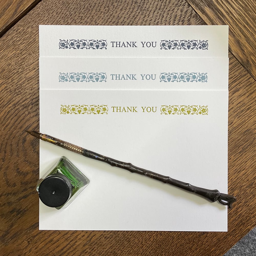 Image of Letterpress thank you cards ~ 3 colours to choose from