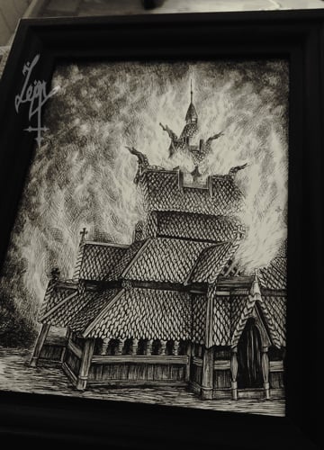 Stave Church Print 