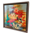 Original Canvas - Koi with Lilies on Turquoise/Cadmium Orange - 30cm x 30cm