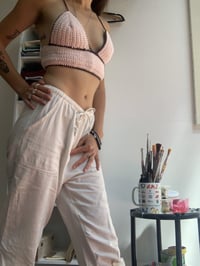 Image 3 of TOP CROCHET - rose marron