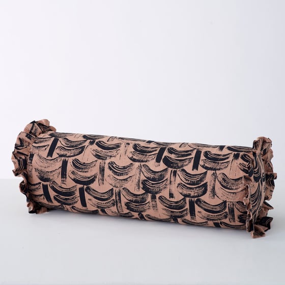 Image of Basket Mini Bolster Cushion in 4 colour-ways by Stoff Studio
