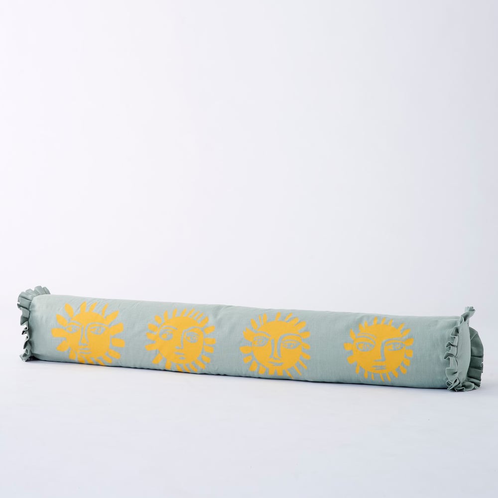 Image of Sunne Round Bed Bolster in 6 colour-ways from Stoff Studios