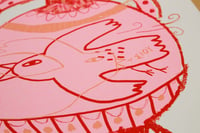Image 2 of Little Bird Pink Amphora Screenprint 