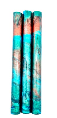 Image 2 of Shock Therapy, custom bespoke pen blanks, high pressure cured with Alumilite Resin. 