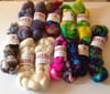 No. 6 Grab Bags Fiber Mystery,   11 Dyed Mini Braid, - 1 oz each - total 11 oz  