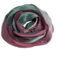 Image 2 of 10YD. ELECTRIC EEL HAND DYED SARI SILK RIBBON/HAND DYED BY COLOR KISSED SILK