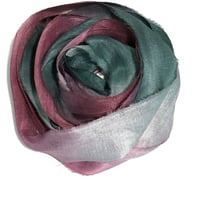 Image 1 of 10YD. ELECTRIC EEL HAND DYED SARI SILK RIBBON/HAND DYED BY COLOR KISSED SILK