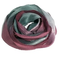 Image 4 of 10YD. ELECTRIC EEL HAND DYED SARI SILK RIBBON/HAND DYED BY COLOR KISSED SILK