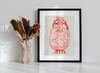 Little Bird Pink Amphora Screenprint 