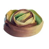 Image 2 of 10YD. GOLDEN HARVEST HAND DYED SARI SILK RIBBON/HAND DYED BY COLOR KISSED SILK