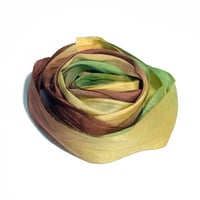 Image 4 of 10YD. GOLDEN HARVEST HAND DYED SARI SILK RIBBON/HAND DYED BY COLOR KISSED SILK