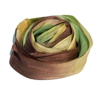 Image 5 of 10YD. GOLDEN HARVEST HAND DYED SARI SILK RIBBON/HAND DYED BY COLOR KISSED SILK